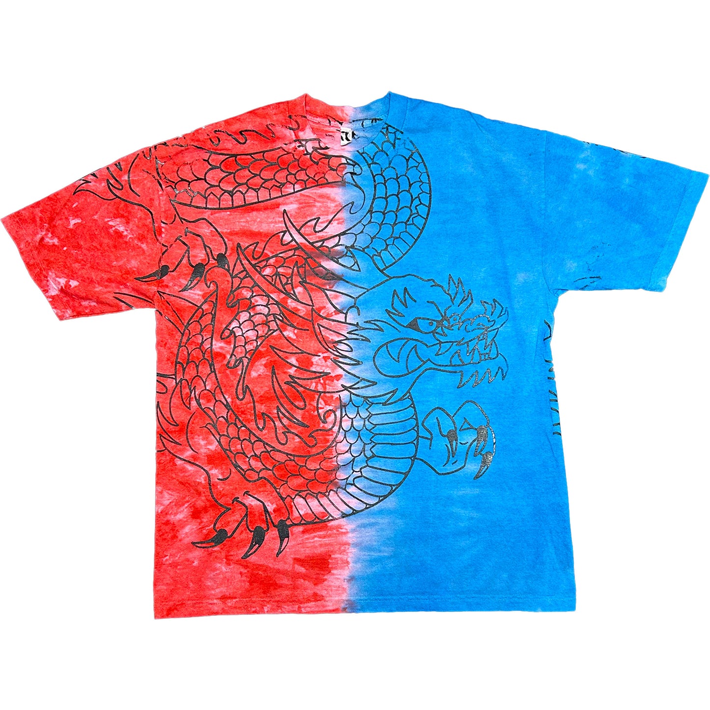 (XL) SPLIT DRAGON TIE-DYE TEE