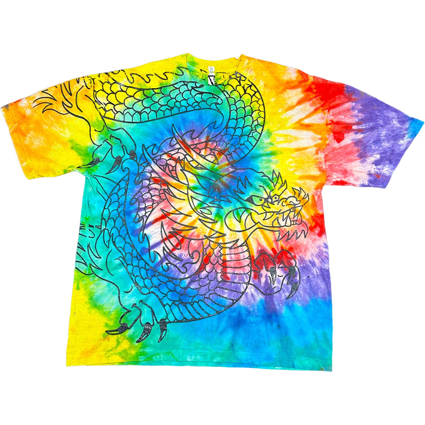 (L) RAINBOW DRAGON TIE-DYE TEE
