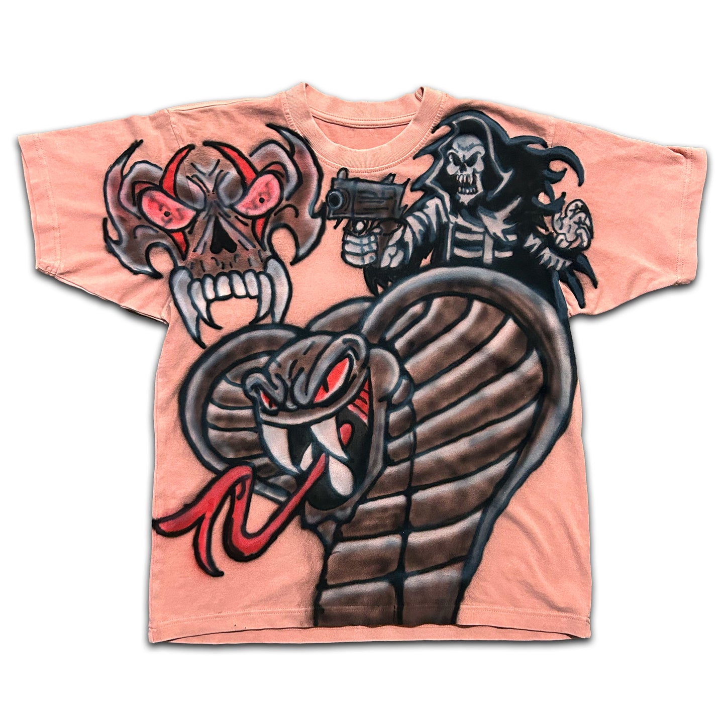 "Scary Snake Shi" Airbrush HEAVYWEIGHT Tee (MEDIUM)