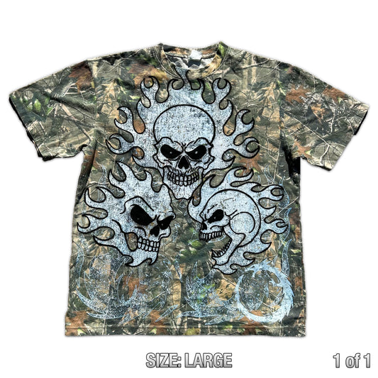 1 of 1 Airbrushed Heavy Weight Tee !COOL CAMO! (LARGE)