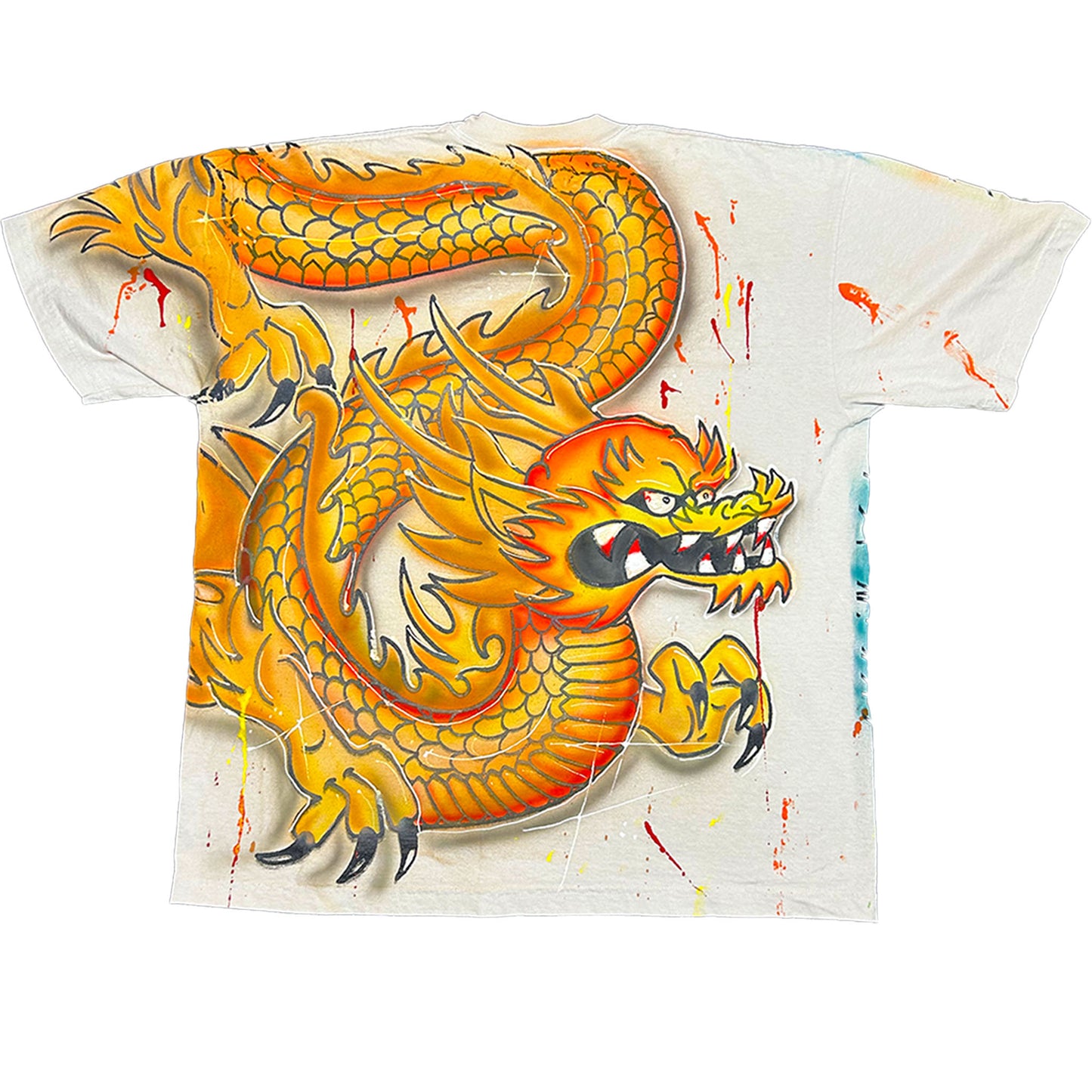 (L) DOUBLE SIDED AIRBRUSHED DRAGON TEE