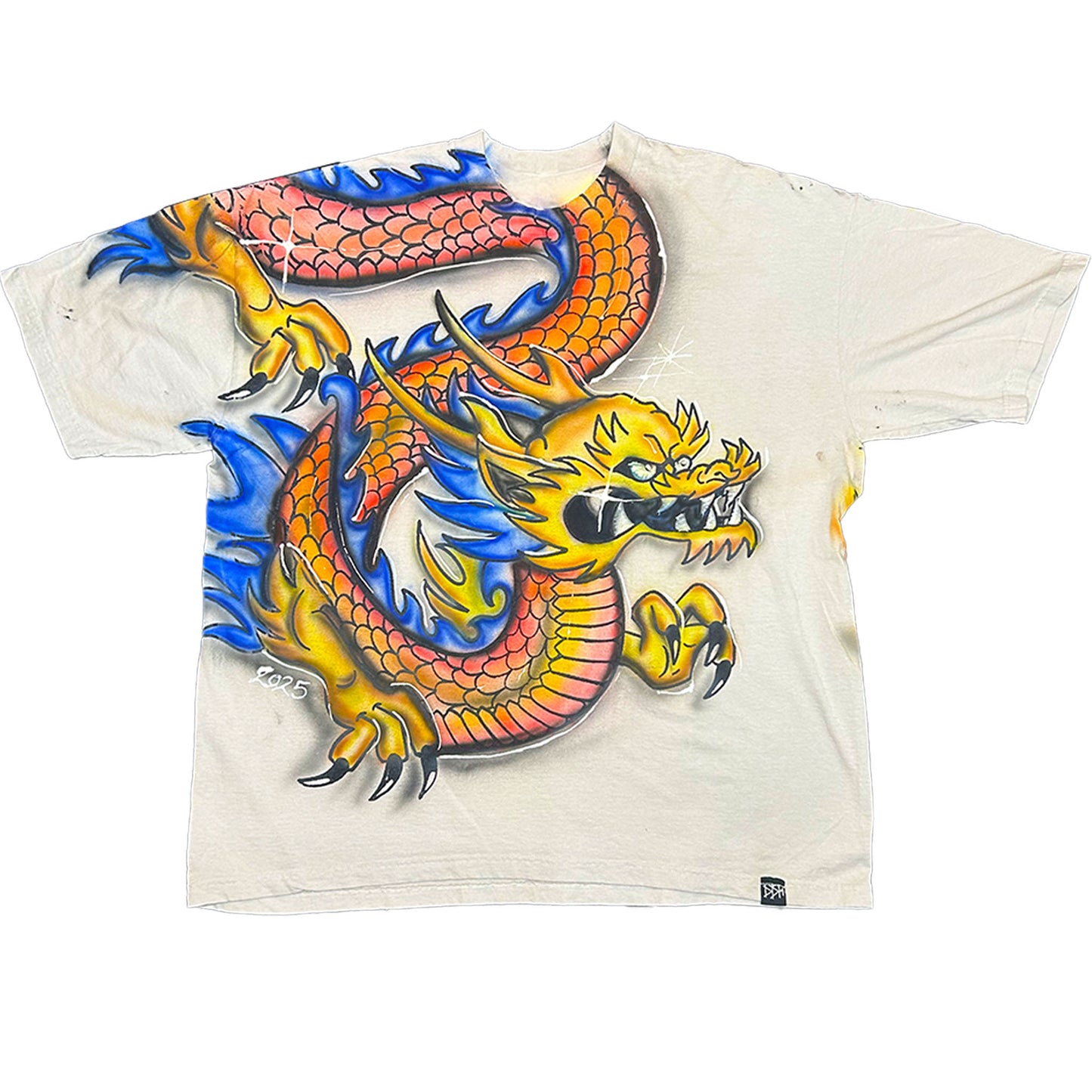 (2XL) DOUBLE SIDE! AIRBRUSHED DRAGON TEE