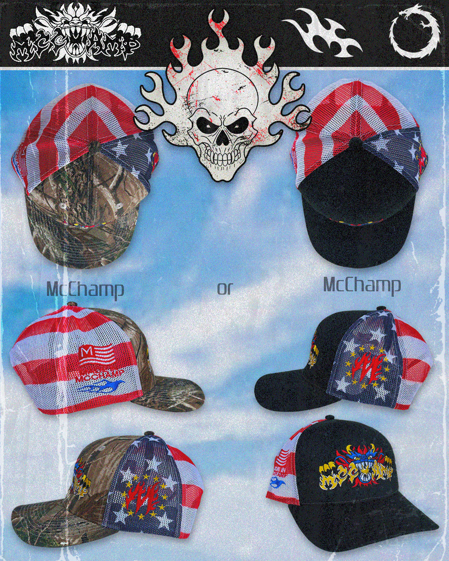 CAMO FLAG DRAGON MCCHAMP HAT