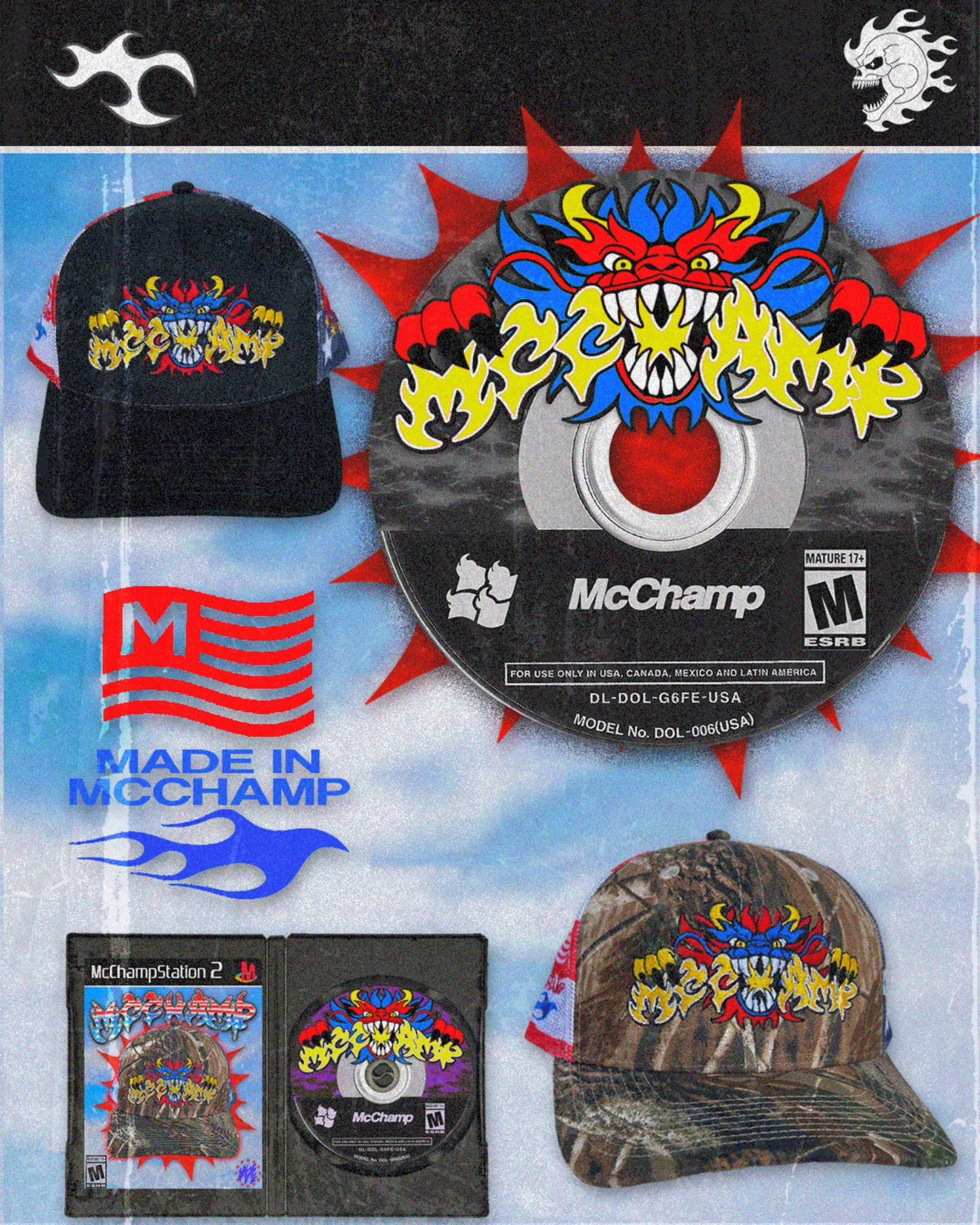 CAMO FLAG DRAGON MCCHAMP HAT