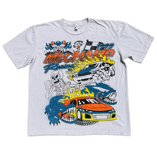 "Thunder" *Lightly Distressed* Airbrush Heavyweight Tee (XL)