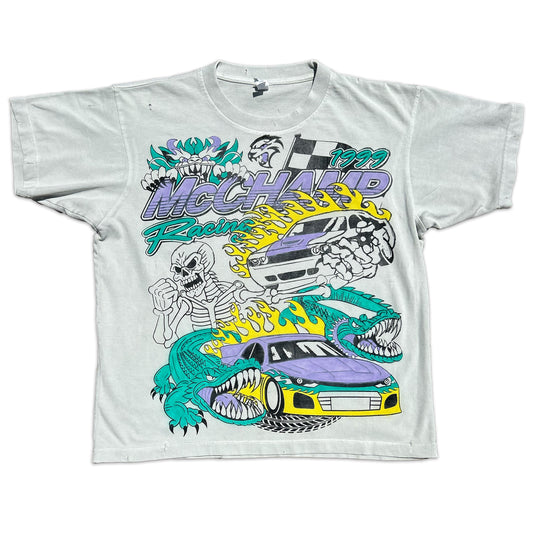 "80's Feel" *Lightly Distressed* Airbrush Heavyweight Tee (Large)