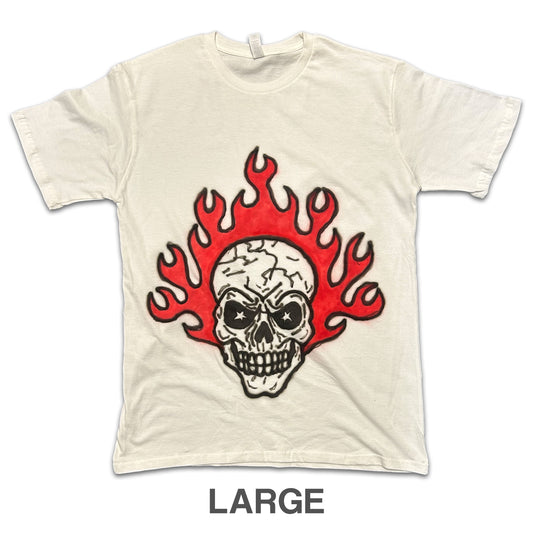 1 of 1 Airbrush Red Flame Skull (LARGE)