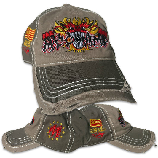 DISTRESSED KHAKI DRAGON McCHAMP HAT